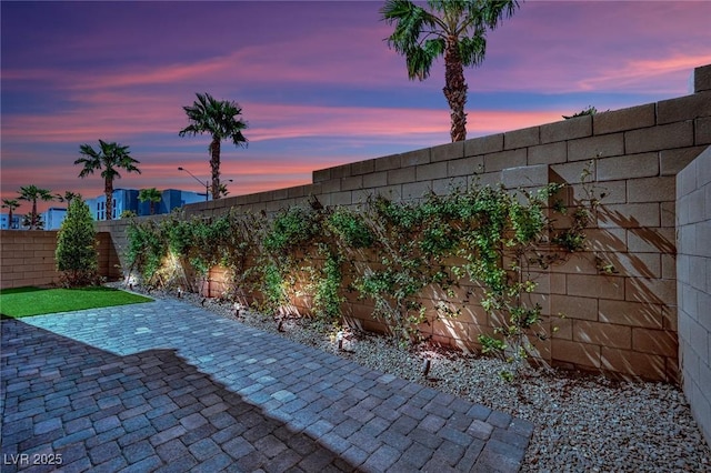 view of patio featuring a fenced backyard