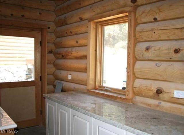 interior space with log walls