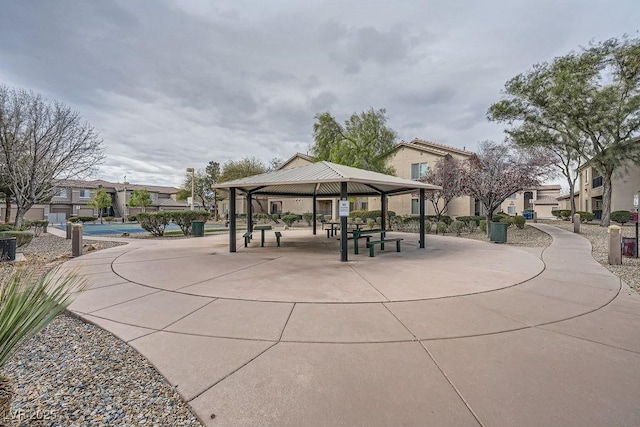 view of community with a gazebo and a residential view