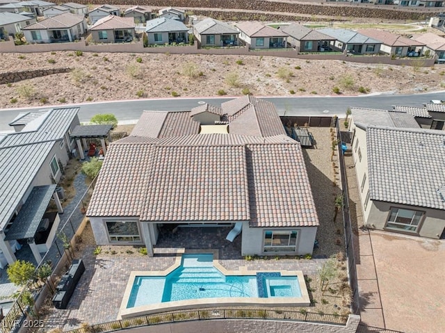 aerial view featuring a residential view