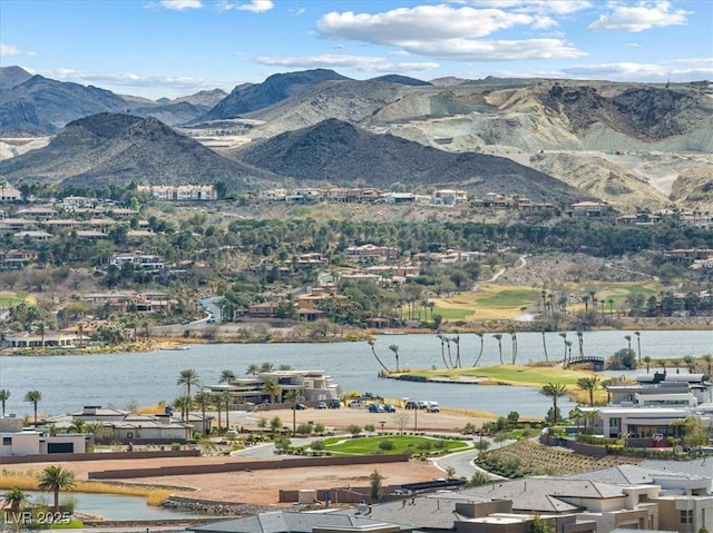 property view of mountains featuring a water view