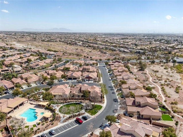 aerial view with a residential view