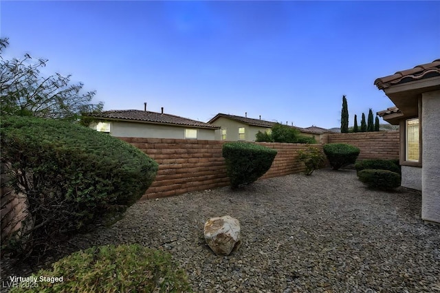 view of yard with fence