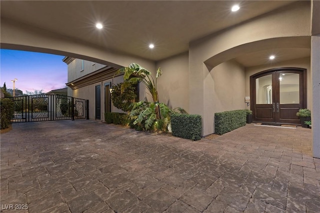 entrance to property with french doors