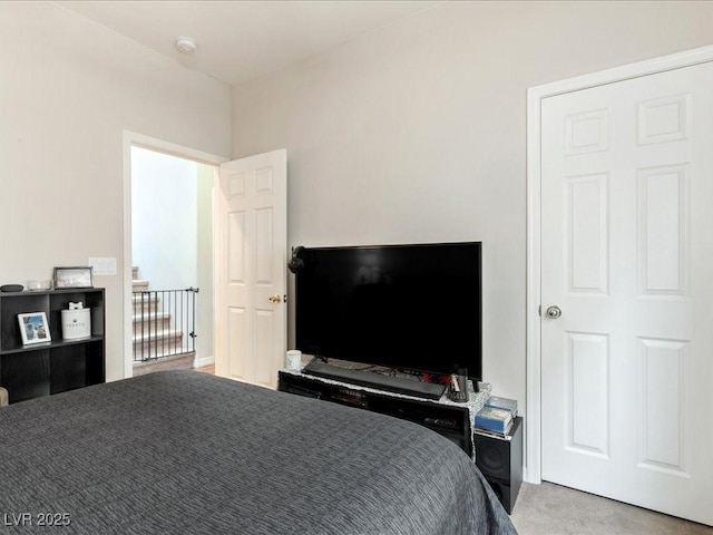 bedroom featuring carpet