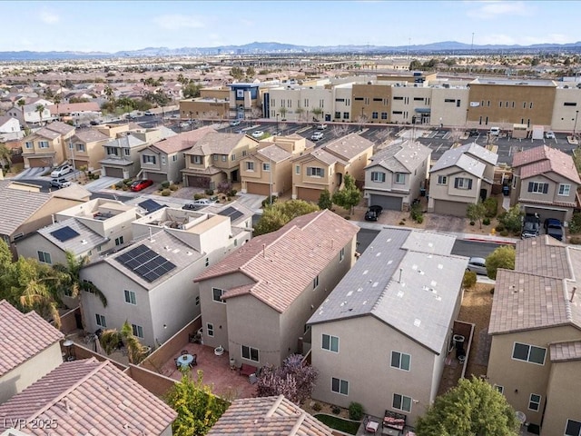 aerial view with a residential view and a mountain view