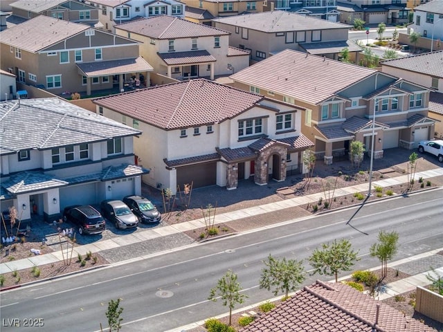 bird's eye view with a residential view