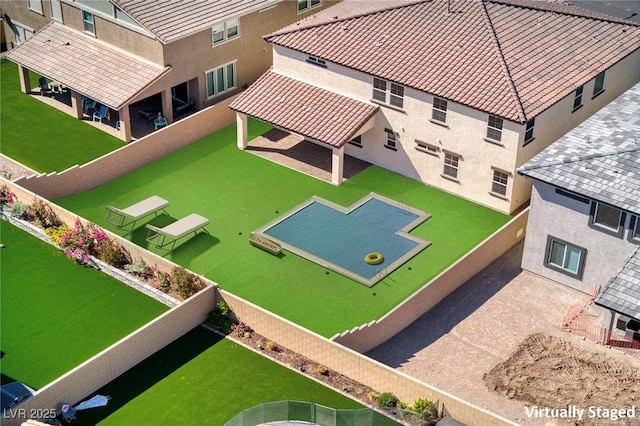 drone / aerial view featuring a residential view