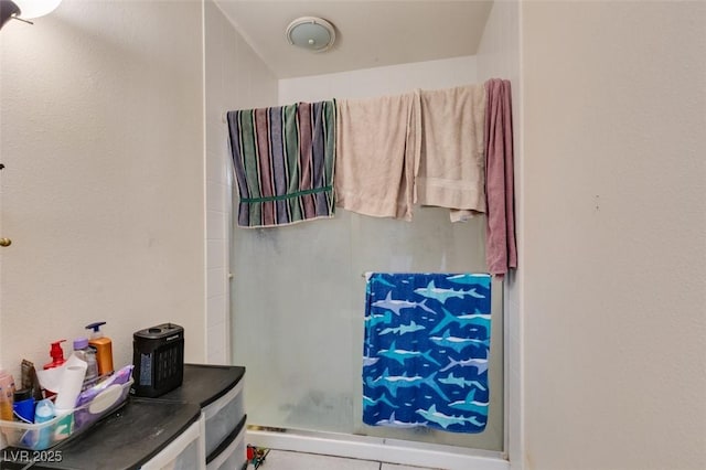 interior space featuring a shower stall