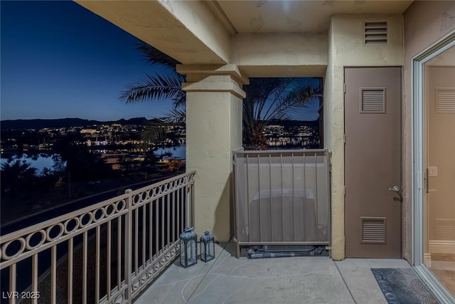 balcony featuring visible vents