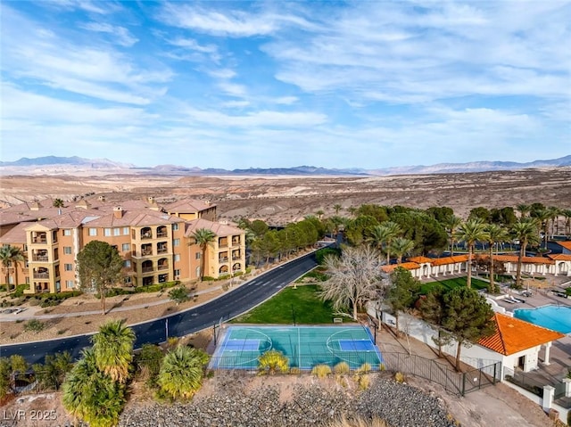 aerial view featuring a mountain view