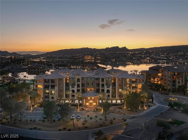 city view with a mountain view