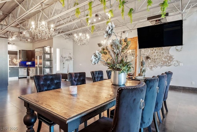 dining space featuring baseboards