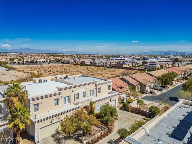 aerial view with a residential view and a mountain view