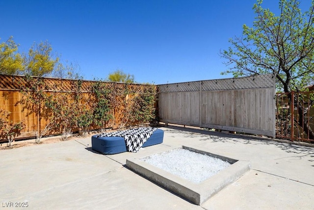 view of patio with a fenced backyard