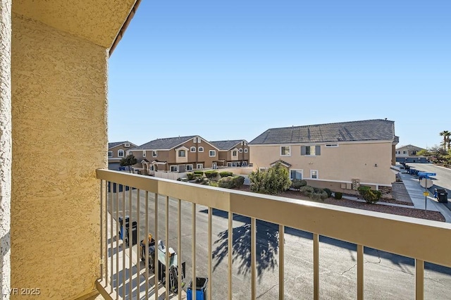 balcony featuring a residential view