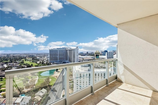 balcony with a city view