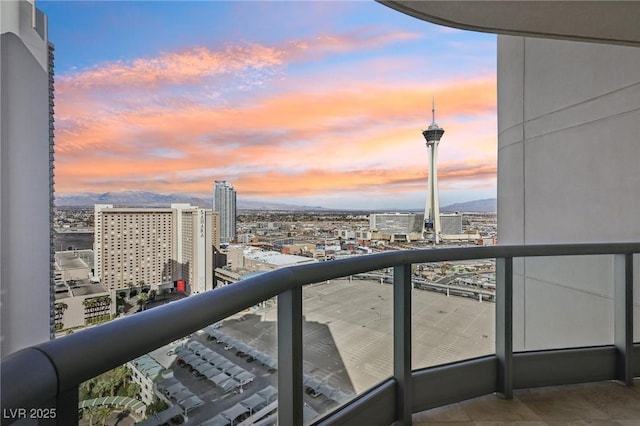 balcony featuring a city view