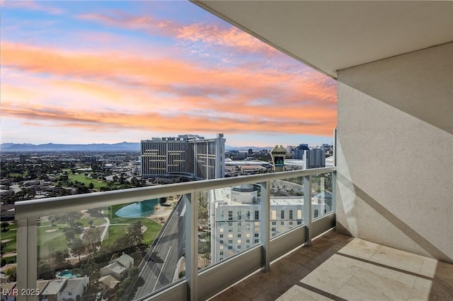 balcony featuring a city view