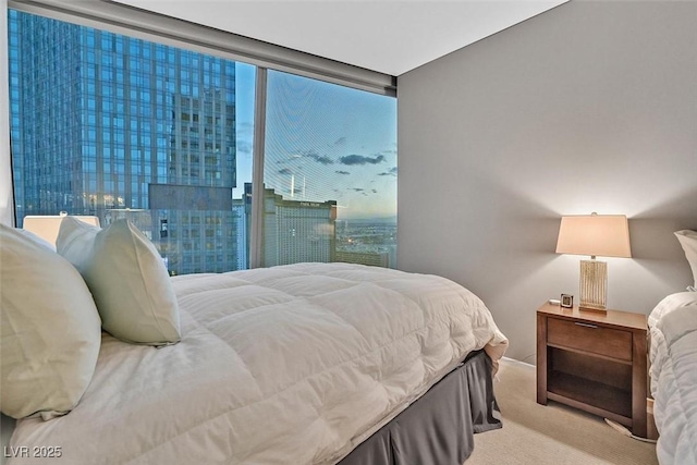 bedroom with carpet flooring and baseboards