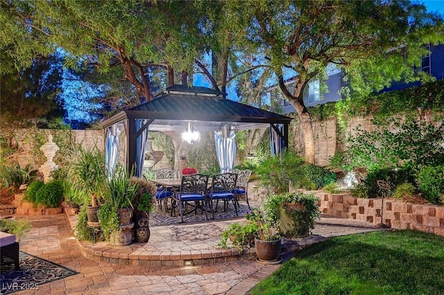 view of patio / terrace with a gazebo