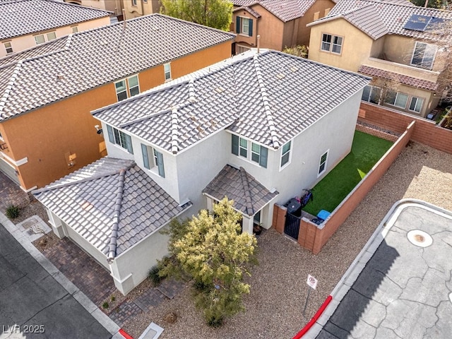 bird's eye view with a residential view