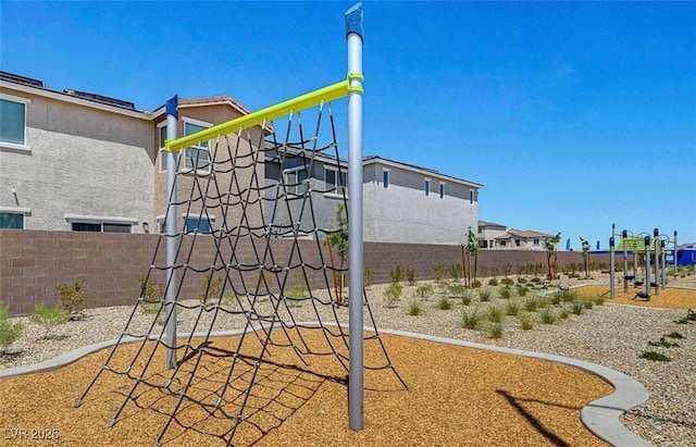 communal playground with fence