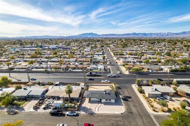 aerial view with a residential view and a mountain view