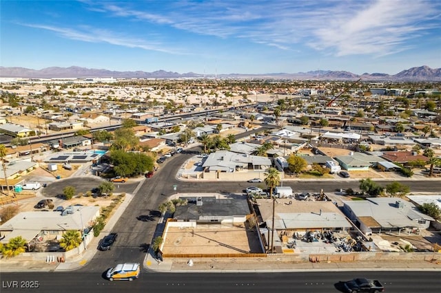 birds eye view of property featuring a residential view and a mountain view