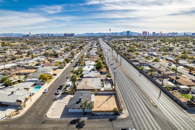 aerial view with a city view