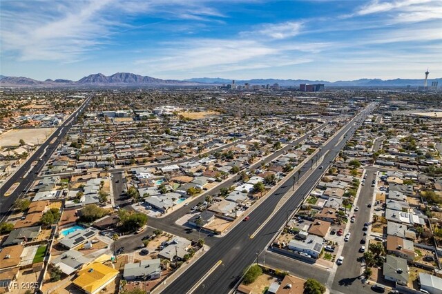 aerial view with a mountain view