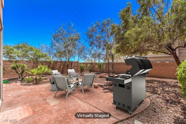 view of patio / terrace featuring a fenced backyard