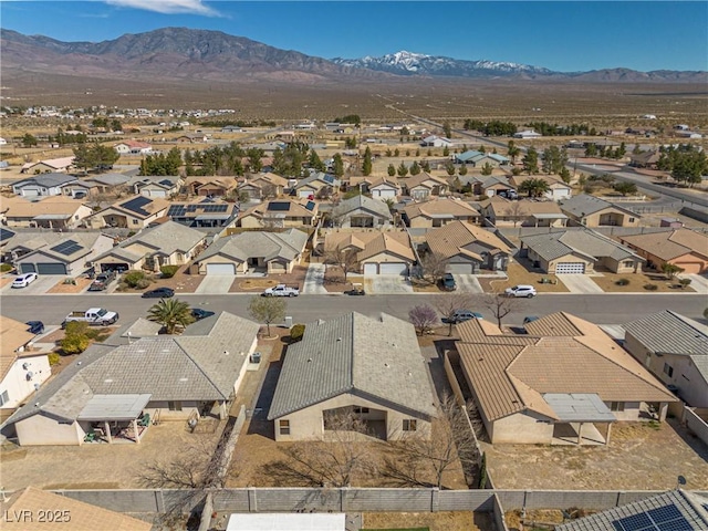 aerial view with a residential view and a mountain view