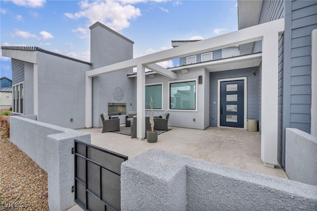 view of patio with an outdoor hangout area