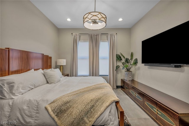 bedroom with recessed lighting