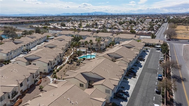 drone / aerial view with a residential view