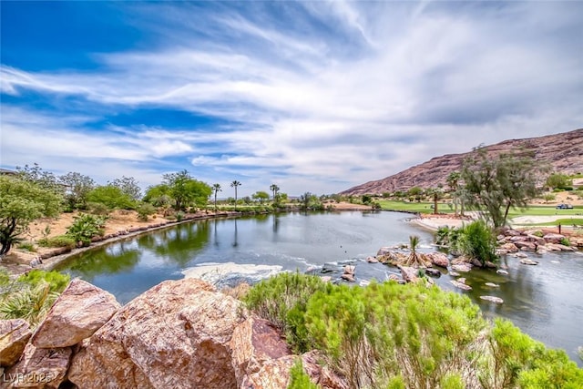 property view of water with a mountain view