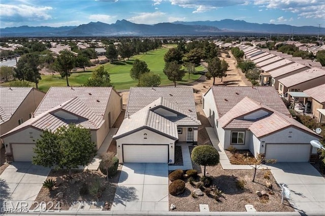 birds eye view of property featuring a residential view and a mountain view