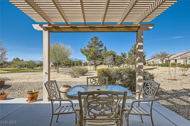 view of patio / terrace with outdoor dining area and a pergola