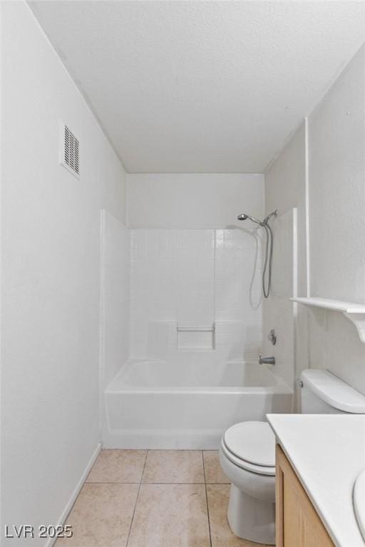 5265 Caspian Springs Dr Unit 201, Las Vegas, NV 89120 - bathroom with toilet, tile patterned flooring, vanity, washtub / shower combination, and baseboards