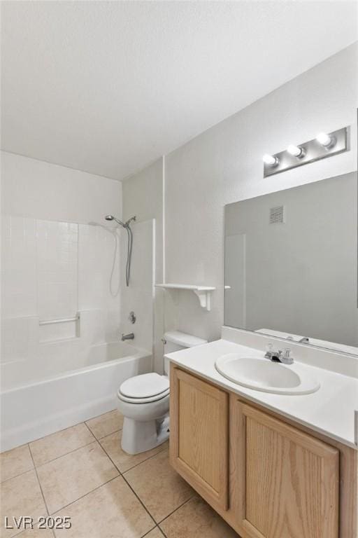 5265 Caspian Springs Dr Unit 201, Las Vegas, NV 89120 - full bathroom with toilet, vanity, tile patterned floors, and washtub / shower combination