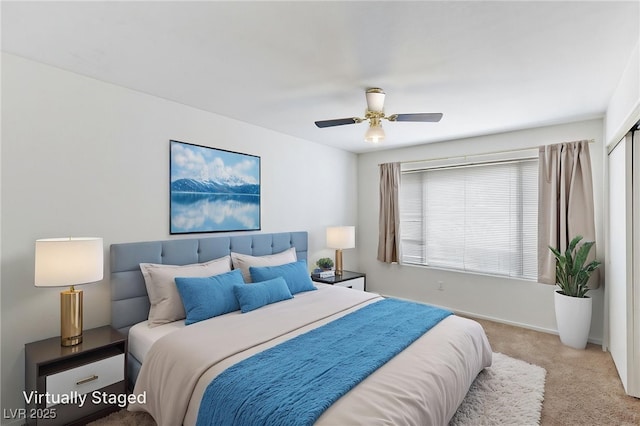 5265 Caspian Springs Dr Unit 201, Las Vegas, NV 89120 - carpeted bedroom with ceiling fan and baseboards