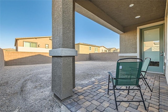 view of patio with a fenced backyard