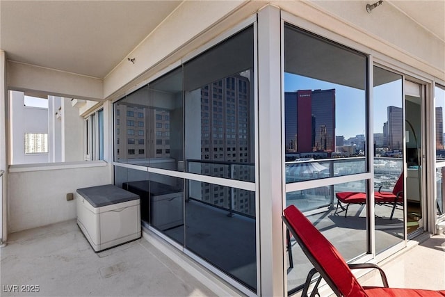 balcony featuring a city view