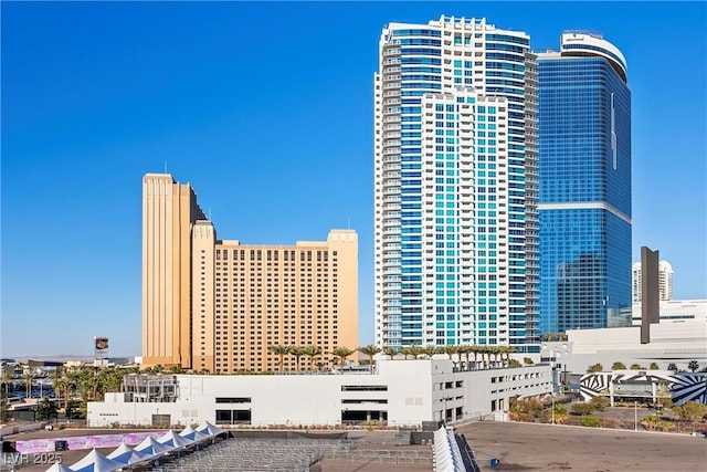 view of building exterior with a view of city