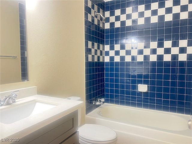 4194 Greenpoint St, Las Vegas, NV 89147 - full bathroom with vanity, tub / shower combination, and a textured wall