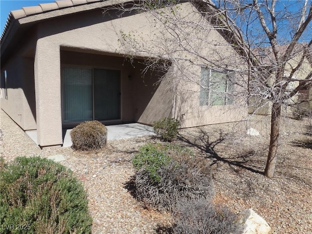 view of home's exterior featuring stucco siding