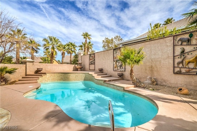 view of pool with a fenced in pool and a fenced backyard