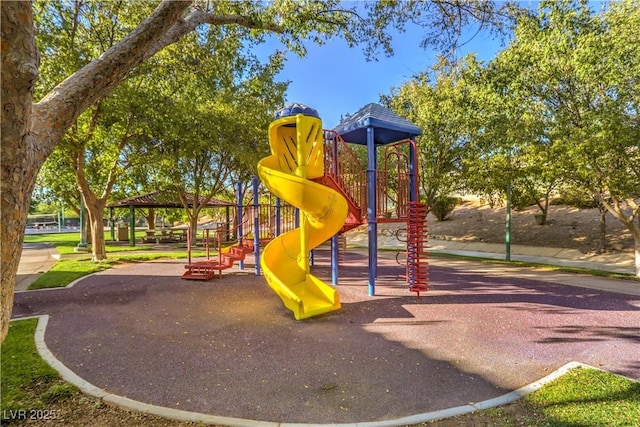 view of community jungle gym