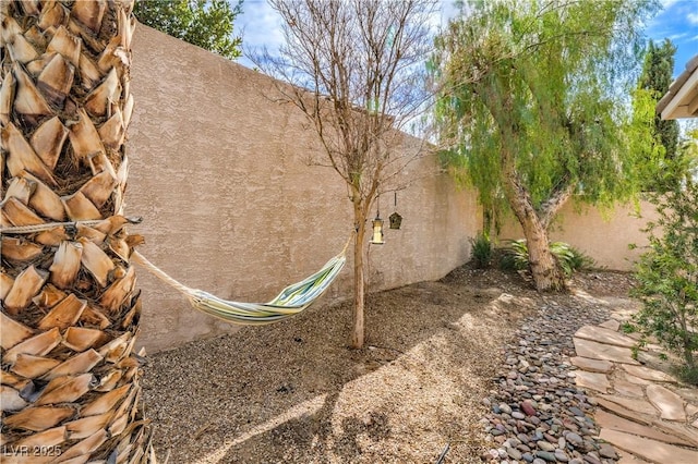 view of yard with fence